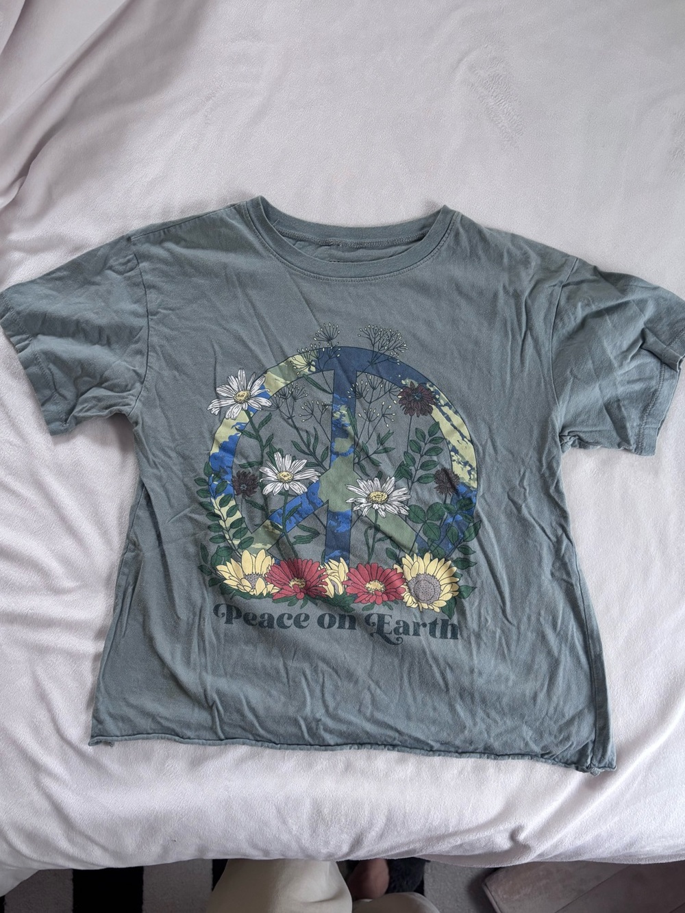 Awake Green Floral Peace on Earth Tee